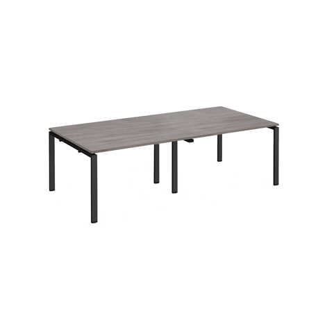 Adapt Rectangular Boardroom Table 2400 x 1200 - Black - Grey Oak