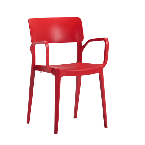 Vivo Plastic Chair - With Arms - Terracotta Red