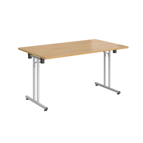 Rectangular Folding Leg Table - 1400 - Silver - Oak