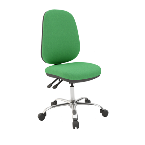 Deluxe High Back Operator Chair (Large Seat and Back)  - No Arms - Chrome Base