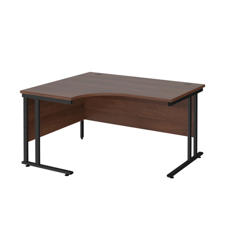 Radial Cantilever Workstation - 1400 - Black - Left - Walnut
