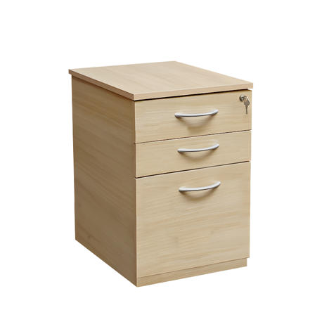 Desk High 3 Drawer Pedestal - 600 - Oak