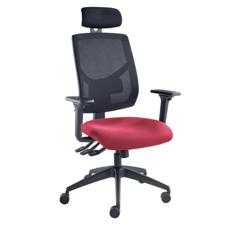 Vision High Back Mesh Chair - Headrest - Adjustable Arms - Belize