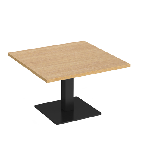 Brescia - Square Coffee Table with Flat Square Base - 800 - Black Base - Oak
