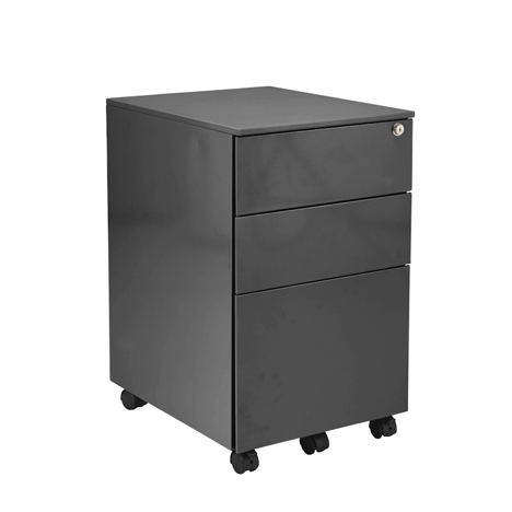 3 Drawer Under Desk Steel Pedestal - 380 - Black