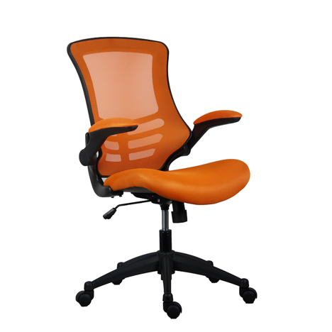 Marlos Mesh Back Operators Chair with Folding Arms - Orange