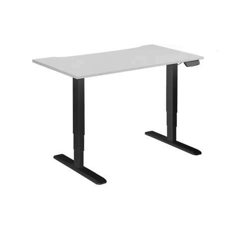 Electric Sit-Stand Desk with Dual Motors - 1400 - Black Frame - White
