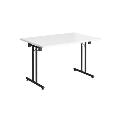 Rectangular Folding Leg Table - 1200 - Black - White