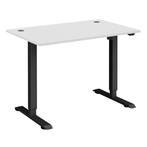 Electric Ergonomic Sit-Stand Workstation - 1200 - Black Frame - White