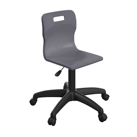 Titan Swivel Junior Chair - Plastic Base - Charcoal