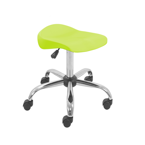 Titan Swivel Senior Stool - with Chrome Base and Castors - Lime