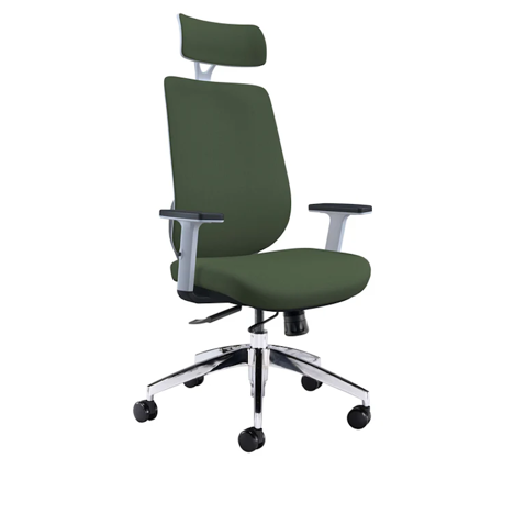 Maldini High Back Office Chair - Green - White