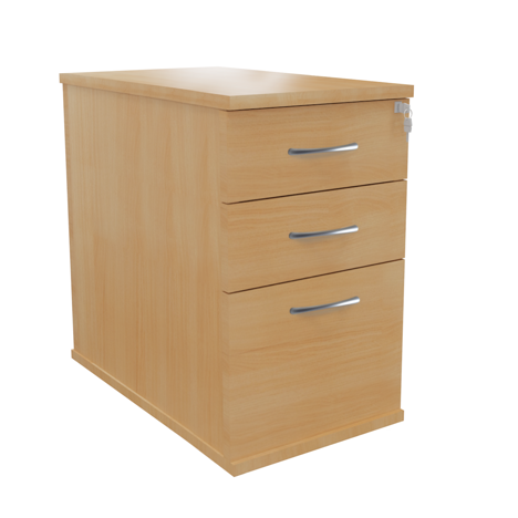 Platinum Range - Desk High Pedestals 3 Drawer - 800mm - Beech