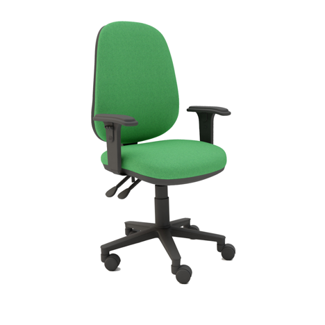 Deluxe High Back Operator Chair (Large Seat and Back) - Adjustable Arms - Black Base