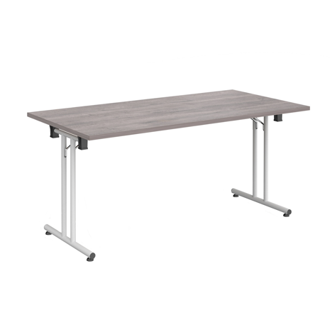 Rectangular Folding Leg Table - 1600 - White - Grey Oak