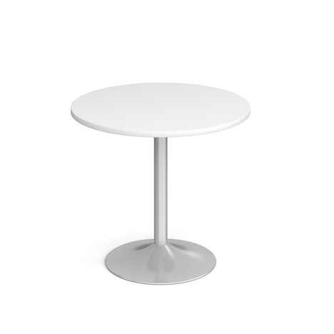 Genoa Circular Dining Table - Silver - White