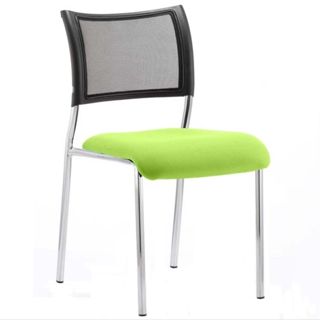 Brunswick Medium Back Chair - No Arms - Chrome legs - Myrrh Green