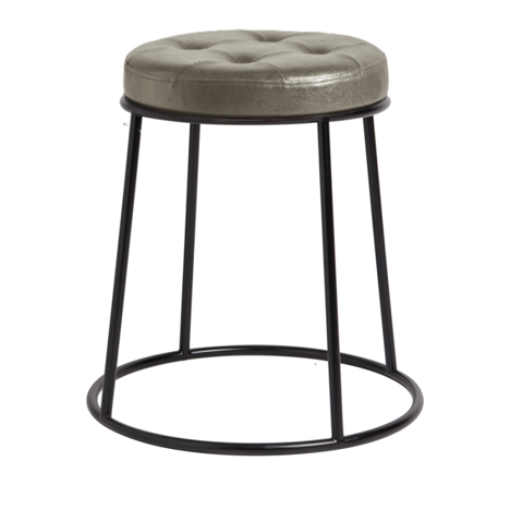 Max 45 Stools - Black Frame - Vintage Silver Seat