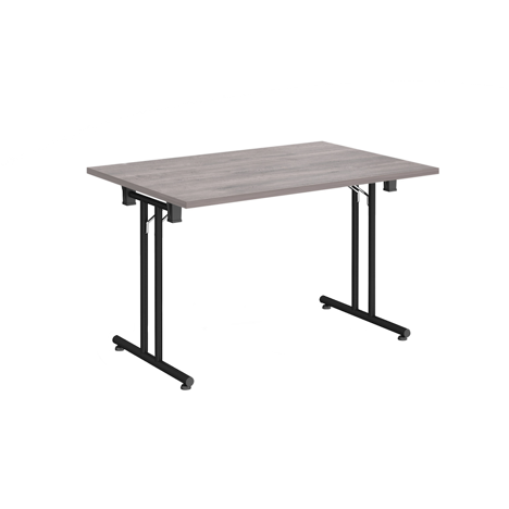 Rectangular Folding Leg Table - 1200 - Black - Grey Oak