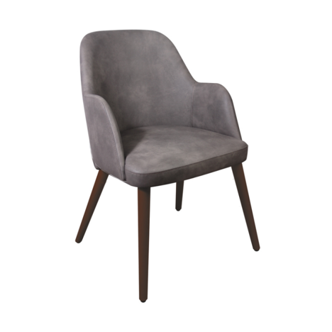 Aztec Armchair - Faux Leather - Steel Grey Vintage Elegance