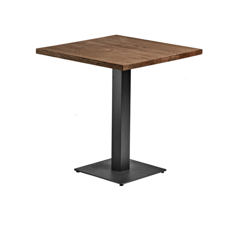Rustic Solid Oak Table - 700 x 700mm - BOSTON Sleek Base - Black Large Square