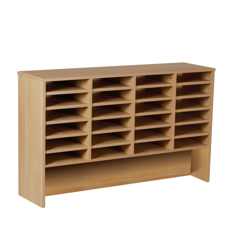 Post Sorter - Pigeon Hole Base Sorter Units - 4 Bay - 24 Compartment - Beech