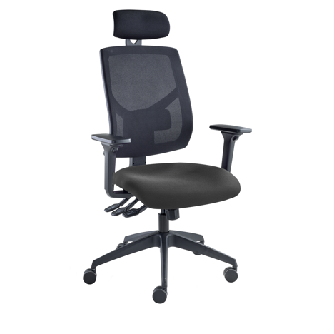 Vision High Back Mesh Chair - Headrest - Adjustable Arms - Sombrero