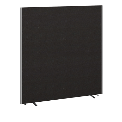 Floor Standing Fabric Screen - W1400 x D40 x H1800mm - Black