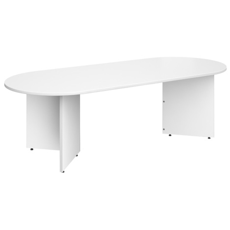 Radial End Meeting Table 2400 - White