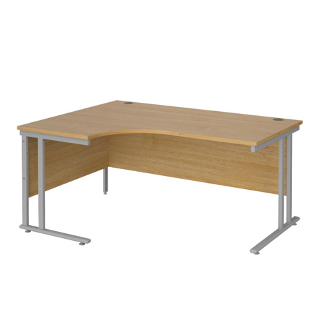 Radial Cantilever Workstation - 1600 - Silver - Left - Oak