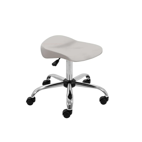 Titan Swivel Junior Stool with Chrome Base and Castors - Grey