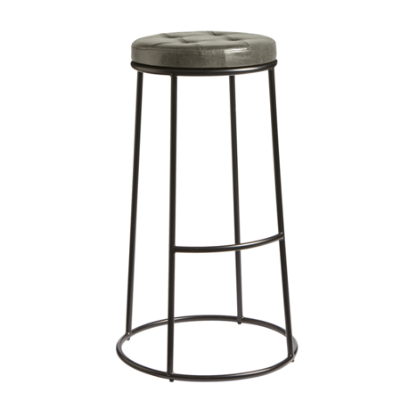 Max 75 Stools - Black Frame - Vintage Silver Seat