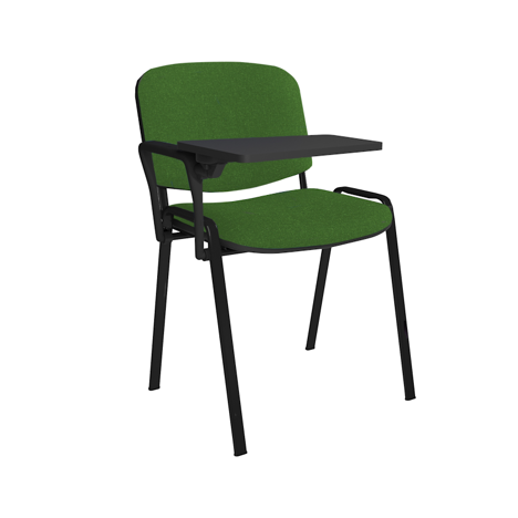 Stacking Side Chair - Black Frame - Fixed Arm & Writing Tablet - MTO