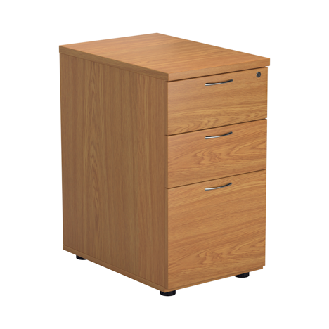 3 Drawer Desk High Pedestal - 800mm - Nova Oak