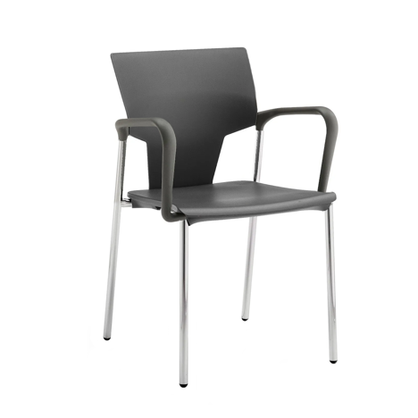IKON Meeting and Boardroom Chair - With Arms - Four Legs - Black