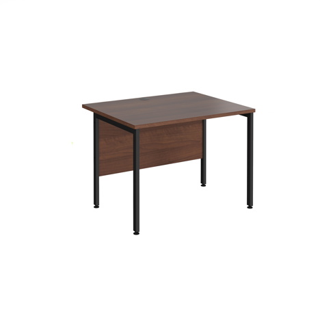 Straight Desk - H-Frame - 1000 - Black - Walnut