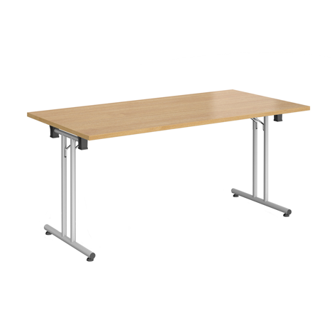 Rectangular Folding Leg Table - 1600 - Silver - Oak