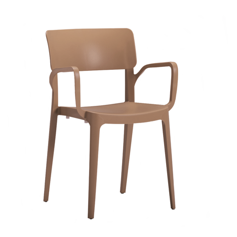 Vivo Plastic Chair - With Arms - Jute