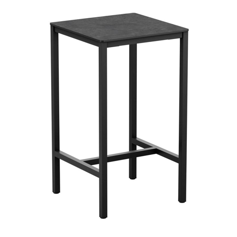 EXTREMA Metallic Anthracite 4 Leg Bar Height Table - Black - 690 X690mm
