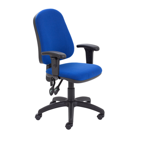Calypso II High Back Operators Chair - Adjustable Arms - Royal Blue