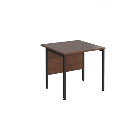 Straight Desk - H-Frame - 800 - Black - Walnut