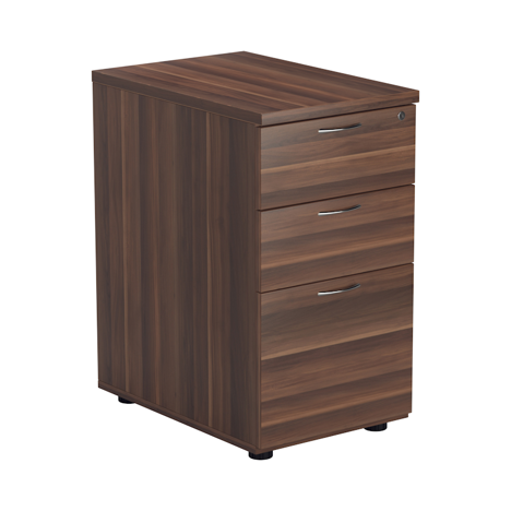 3 Drawer Desk High Pedestal - 600mm - Dark Walnut