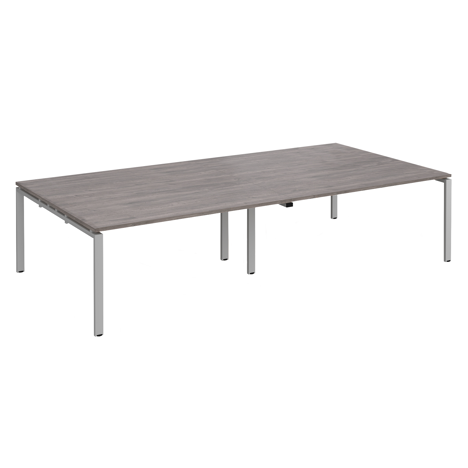 Adapt Rectangular Boardroom Table 3200 x 1600 - Silver - Grey Oak