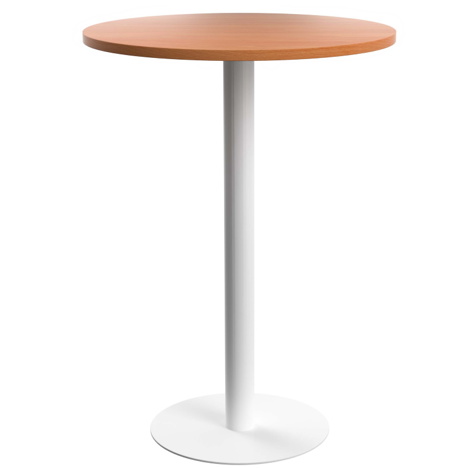 Contract 800mm High Table - White Base -Beech Top