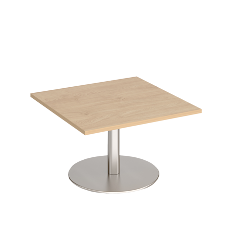 Monza Square Coffee Table - Brushed Steel - Kendal Oak