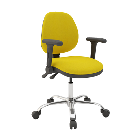 Medium Back Operator Chair - Chrome Base - Folding Arms