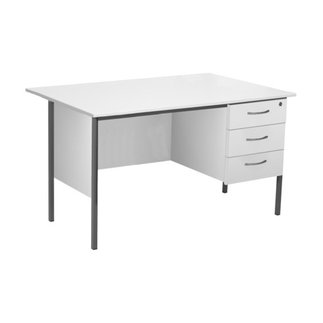Teacher Desk - 1200 - 3 Drawer - White