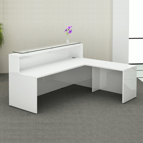 Gloss White Reception Counter - Room Shot