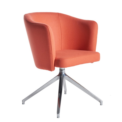 Otis Single Seat Tub Chair with Four Star Swivel Base