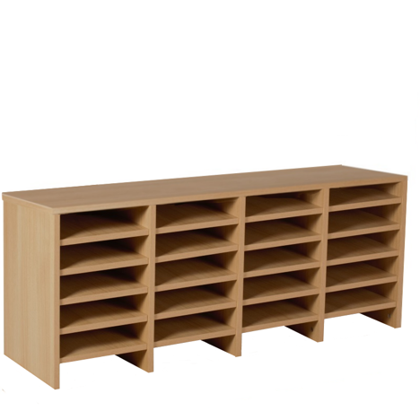 Post Sorter Hood Units - Pigeon Hole Units - 4 Bay - 24 Compartment - Beech